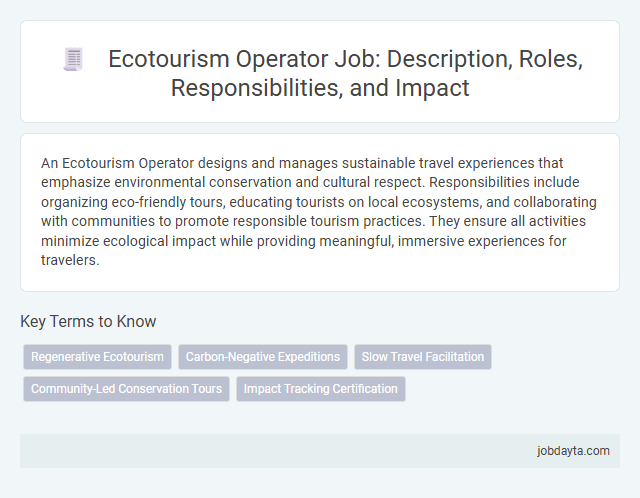 Ecotourism Operator Job: Description, Roles, Responsibilities, and Impact