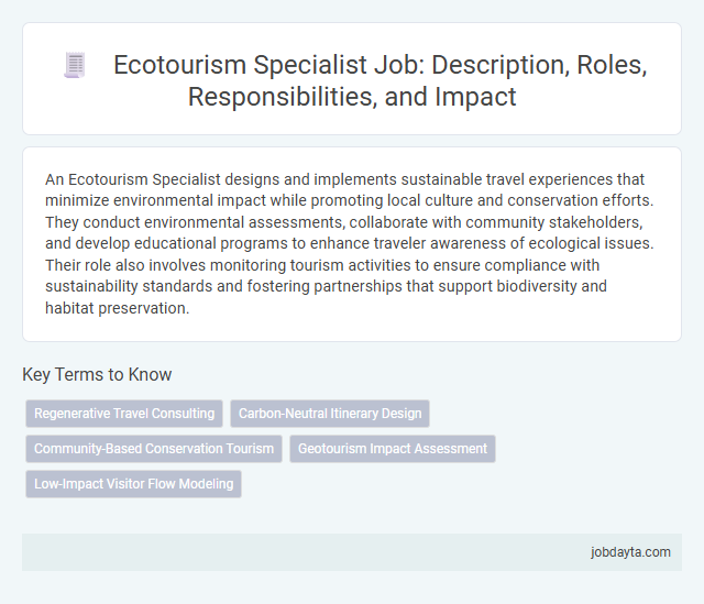 Ecotourism Specialist Job: Description, Roles, Responsibilities, and Impact