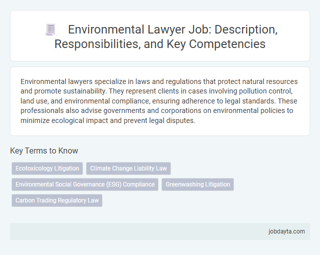 Environmental Lawyer Job: Description, Responsibilities, and Key Competencies