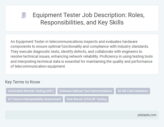Equipment Tester Job Description: Roles, Responsibilities, and Key Skills