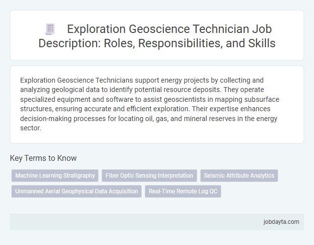 Exploration Geoscience Technician Job Description: Roles, Responsibilities, and Skills