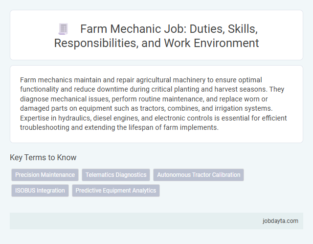 Farm Mechanic Job: Duties, Skills, Responsibilities, and Work Environment