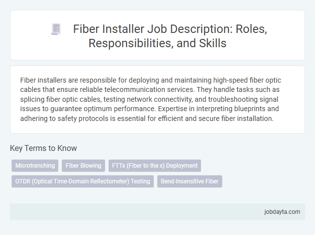 Fiber Installer Job Description: Roles, Responsibilities, and Skills