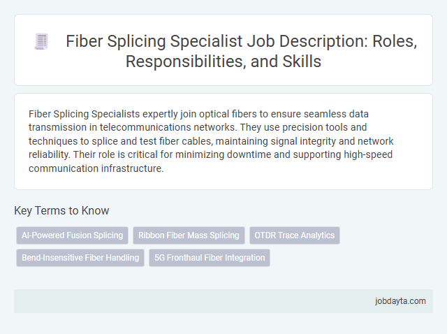 Fiber Splicing Specialist Job Description: Roles, Responsibilities, and Skills