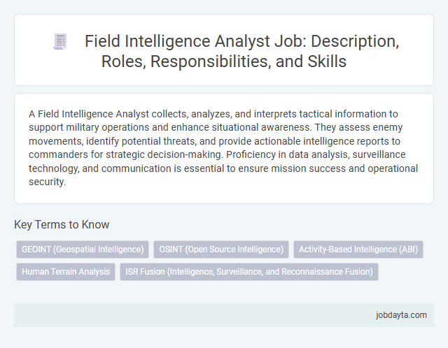 Field Intelligence Analyst Job: Description, Roles, Responsibilities, and Skills