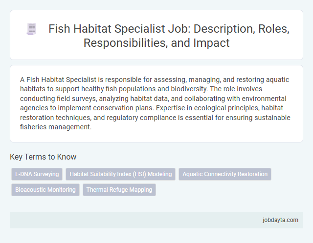 Fish Habitat Specialist Job: Description, Roles, Responsibilities, and Impact
