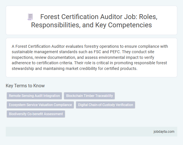 Forest Certification Auditor Job: Roles, Responsibilities, and Key Competencies