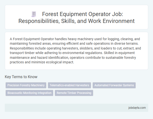 Forest Equipment Operator Job: Responsibilities, Skills, and Work Environment