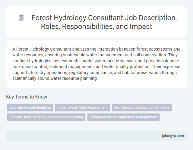 Forest Hydrology Consultant Job Description, Roles, Responsibilities, and Impact