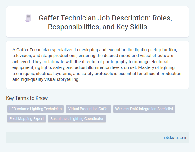 Gaffer Technician Job Description: Roles, Responsibilities, and Key Skills