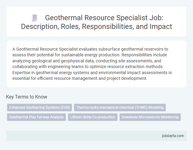 Geothermal Resource Specialist Job: Description, Roles, Responsibilities, and Impact