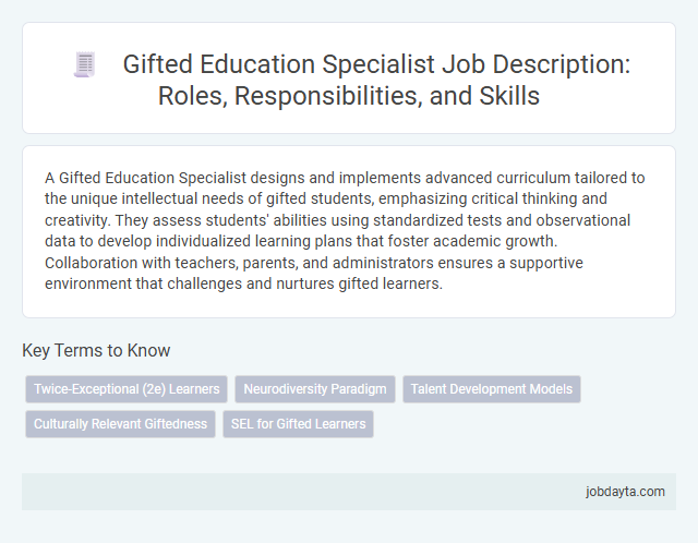 Gifted Education Specialist Job Description: Roles, Responsibilities, and Skills