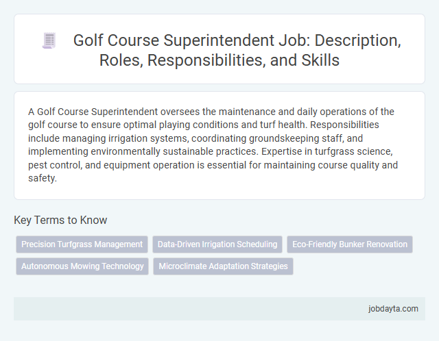 Golf Course Superintendent Job: Description, Roles, Responsibilities, and Skills