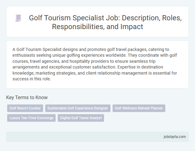 Golf Tourism Specialist Job: Description, Roles, Responsibilities, and Impact