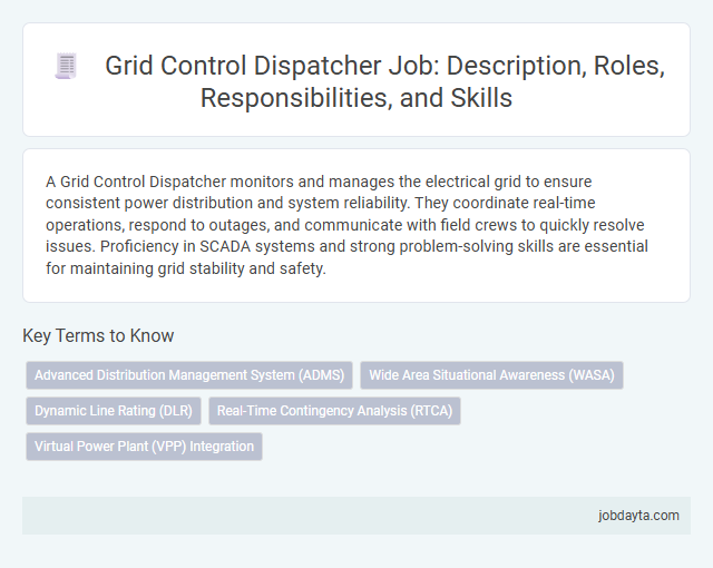 Grid Control Dispatcher Job: Description, Roles, Responsibilities, and Skills