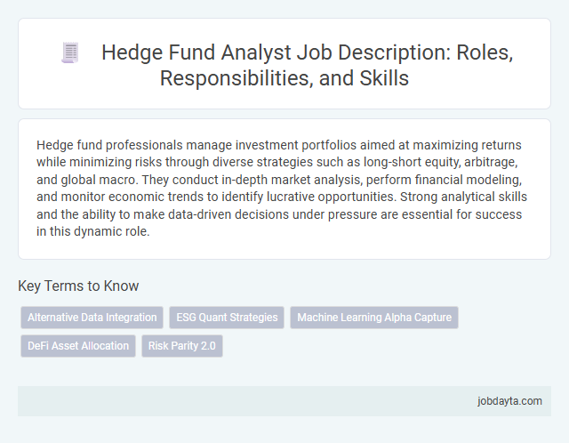 Hedge Fund Analyst Job Description: Roles, Responsibilities, and Skills