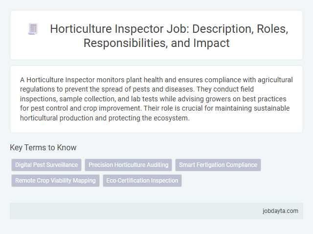 Horticulture Inspector Job: Description, Roles, Responsibilities, and Impact