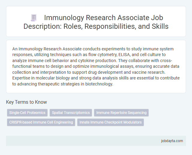Immunology Research Associate Job Description: Roles, Responsibilities, and Skills