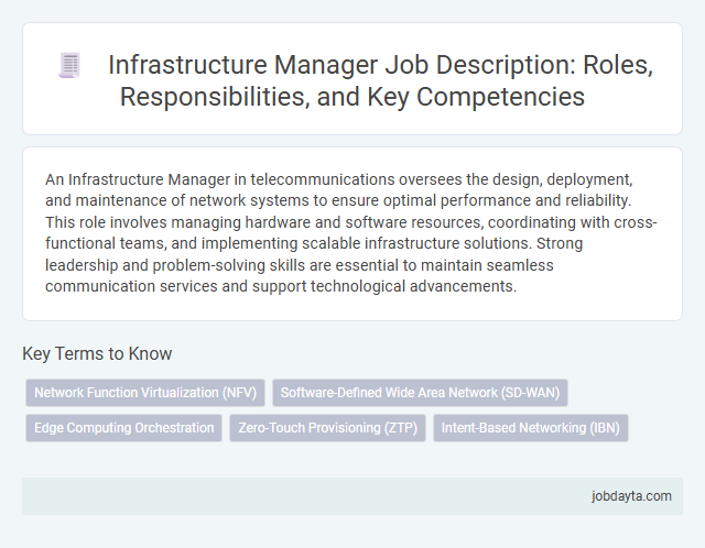 Infrastructure Manager Job Description: Roles, Responsibilities, and Key Competencies
