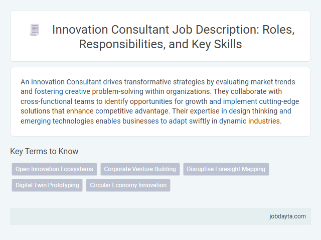 Innovation Consultant Job Description: Roles, Responsibilities, and Key Skills