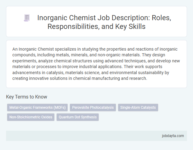 Inorganic Chemist Job Description: Roles, Responsibilities, and Key Skills