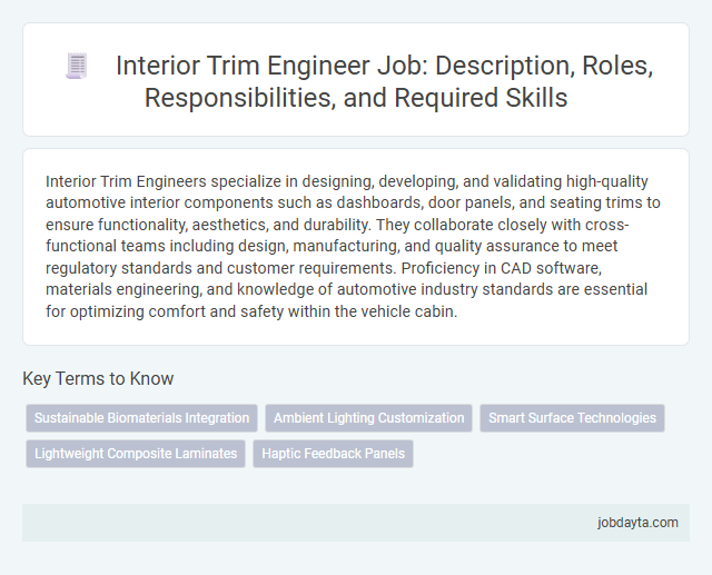 Interior Trim Engineer Job: Description, Roles, Responsibilities, and Required Skills