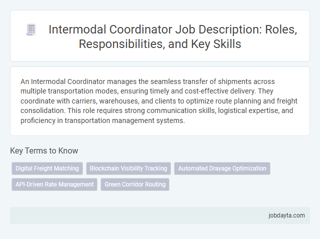 Intermodal Coordinator Job Description: Roles, Responsibilities, and Key Skills