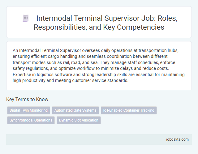 Intermodal Terminal Supervisor Job: Roles, Responsibilities, and Key Competencies