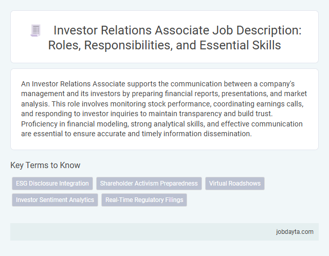 Investor Relations Associate Job Description: Roles, Responsibilities, and Essential Skills