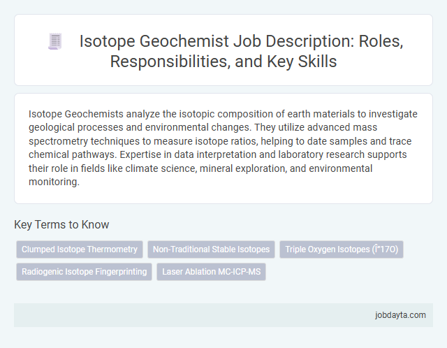 Isotope Geochemist Job Description: Roles, Responsibilities, and Key Skills