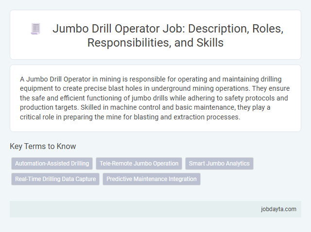 Jumbo Drill Operator Job: Description, Roles, Responsibilities, and Skills
