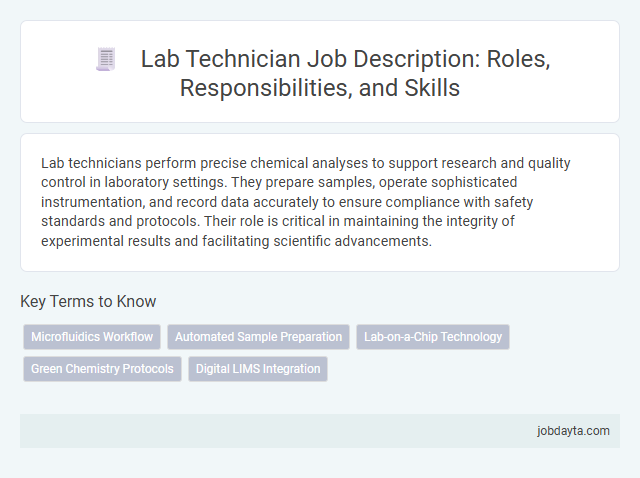 Lab Technician Job Description: Roles, Responsibilities, and Skills