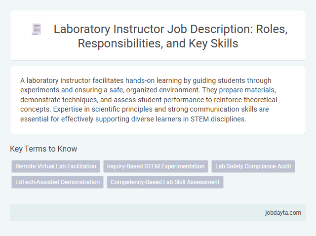 Laboratory Instructor Job Description: Roles, Responsibilities, and Key Skills