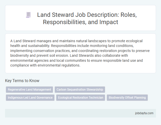Land Steward Job Description: Roles, Responsibilities, and Impact