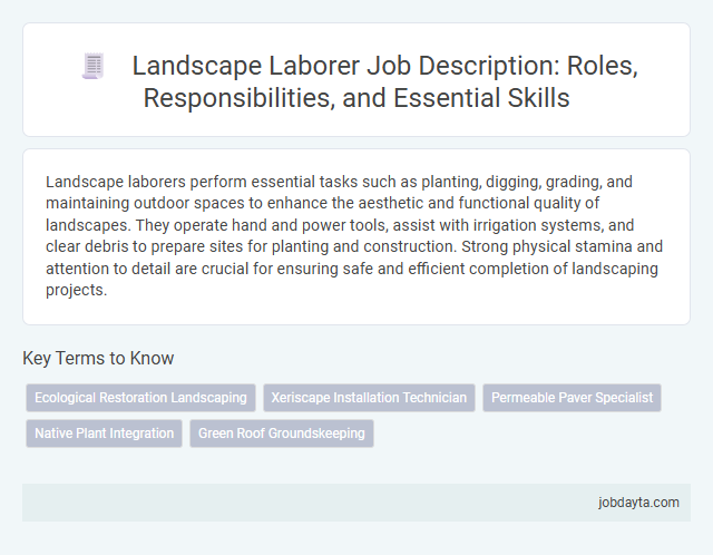 Landscape Laborer Job Description: Roles, Responsibilities, and Essential Skills