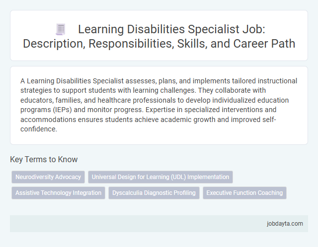Learning Disabilities Specialist Job: Description, Responsibilities, Skills, and Career Path