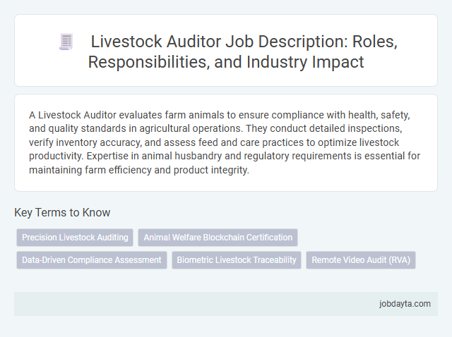 Livestock Auditor Job Description: Roles, Responsibilities, and Industry Impact