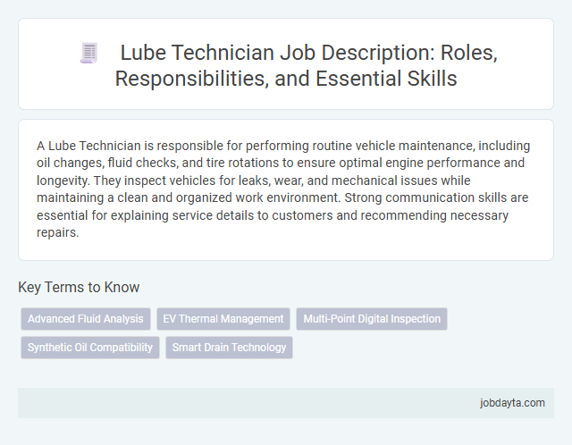 Lube Technician Job Description: Roles, Responsibilities, and Essential Skills