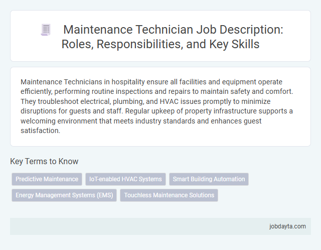 Maintenance Technician Job Description: Roles, Responsibilities, and Key Skills