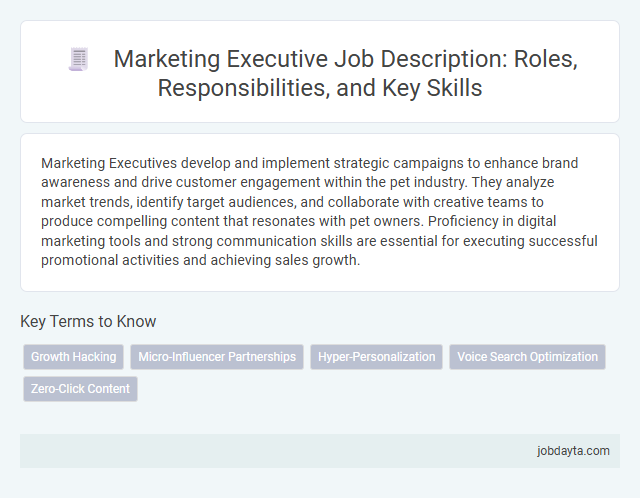 Marketing Executive Job Description: Roles, Responsibilities, and Key Skills