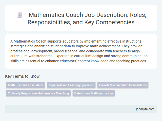 Mathematics Coach Job Description: Roles, Responsibilities, and Key Competencies