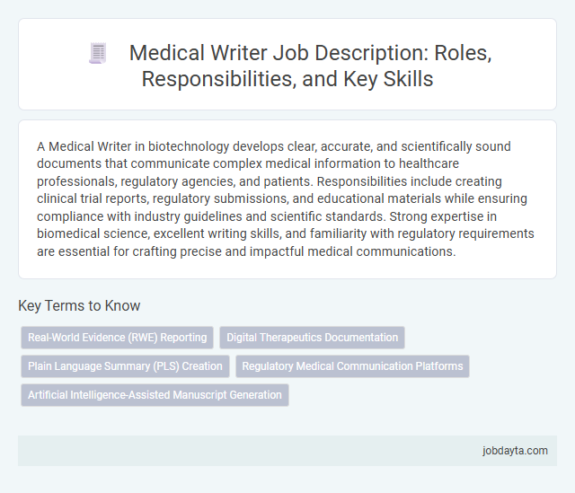 Medical Writer Job Description: Roles, Responsibilities, and Key Skills