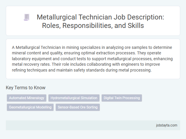 Metallurgical Technician Job Description: Roles, Responsibilities, and Skills