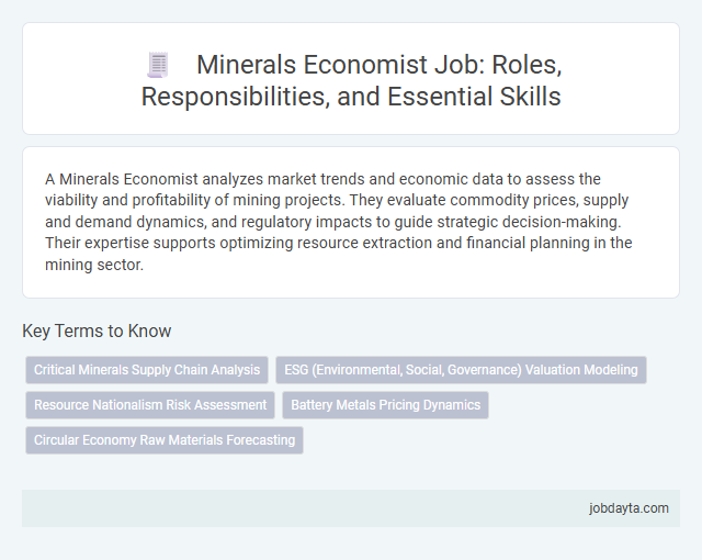 Minerals Economist Job: Roles, Responsibilities, and Essential Skills
