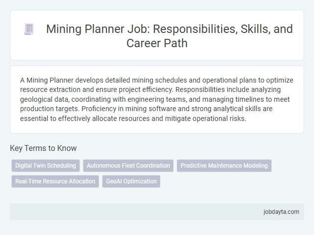 Mining Planner Job: Responsibilities, Skills, and Career Path