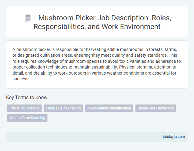 Mushroom Picker Job Description: Roles, Responsibilities, and Work Environment