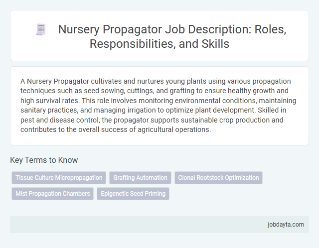 Nursery Propagator Job Description: Roles, Responsibilities, and Skills