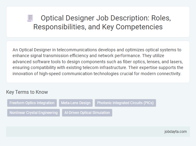 Optical Designer Job Description: Roles, Responsibilities, and Key Competencies