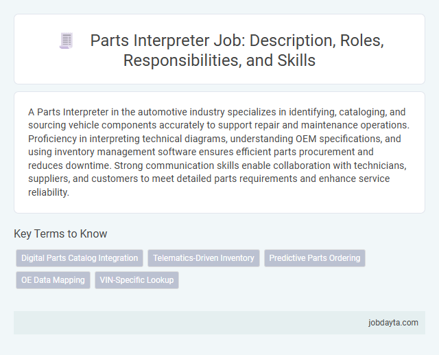 Parts Interpreter Job: Description, Roles, Responsibilities, and Skills