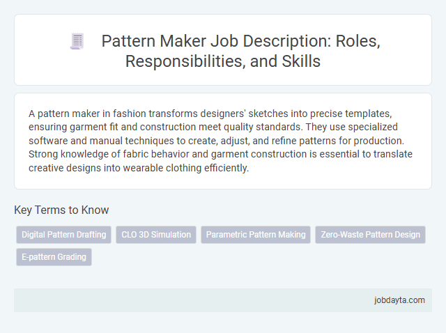Pattern Maker Job Description: Roles, Responsibilities, and Skills
